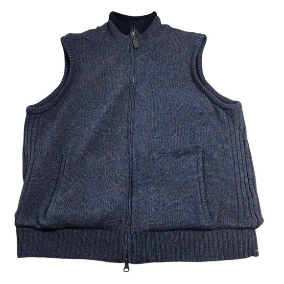 Pendleton Vest Mens M Shetland Wool Full Zip Fleece Lined Pockets Blue